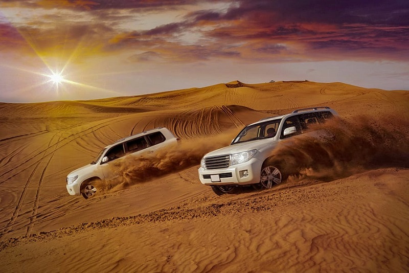 Cars on desert